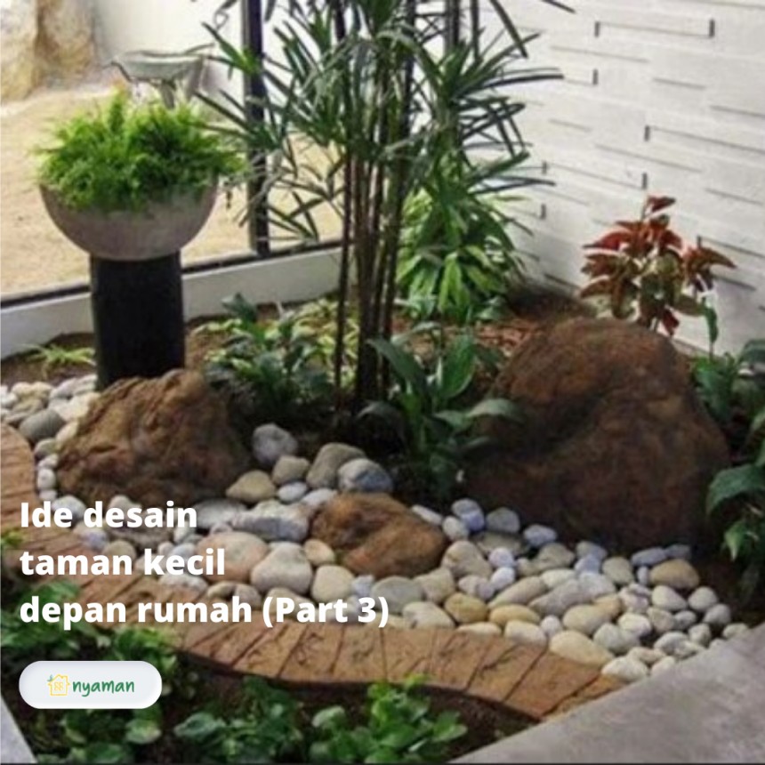 Ide desain taman kecil depan rumah (3/3), Desain taman kecil batu alam