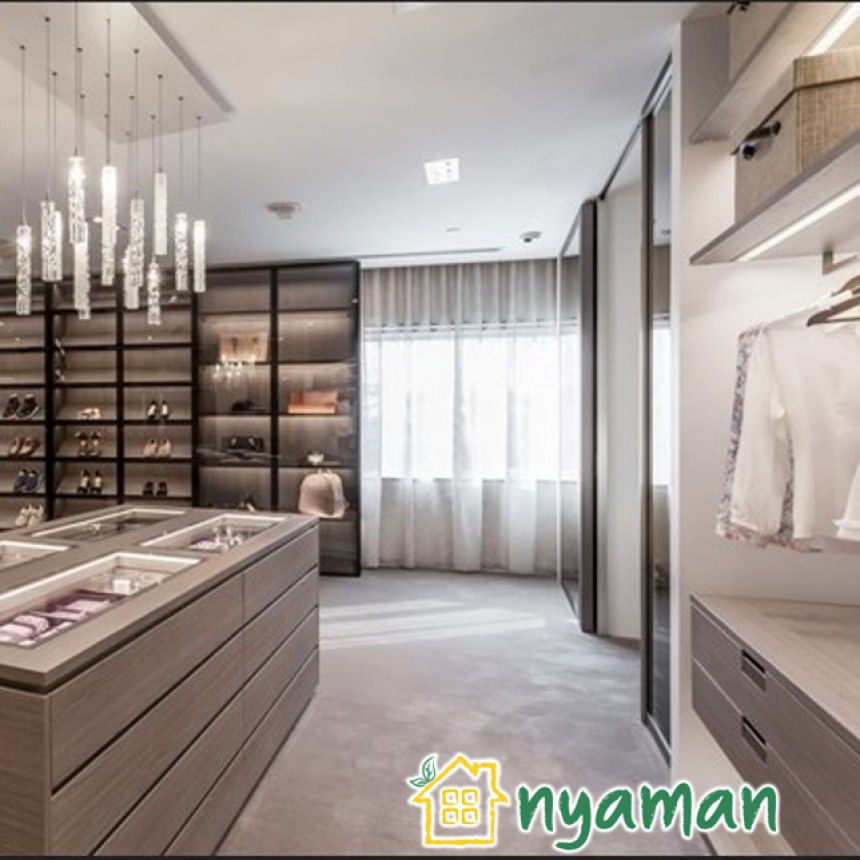 Ide desain walk in closet (1/2), Walk in closet gaya modern