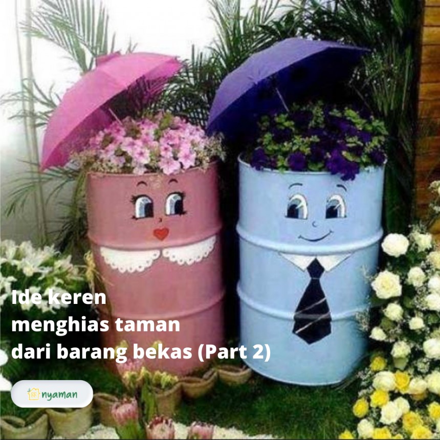Ide keren menghias taman dari barang bekas (2/2), Buat penjaga taman teman nyaman sendiri
