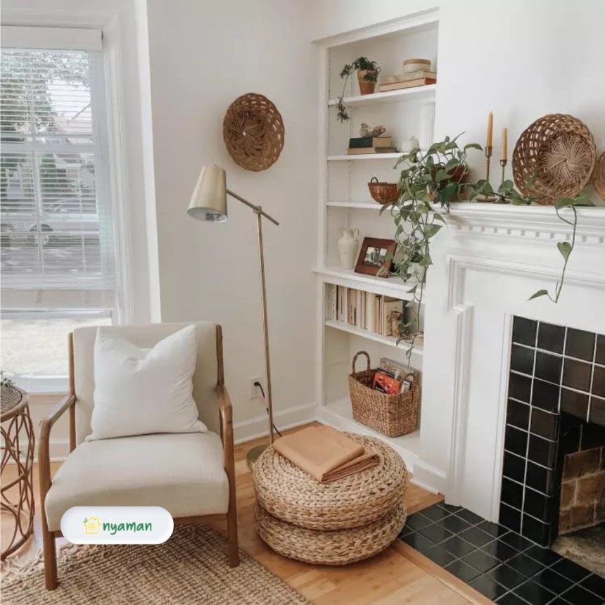 Inspirasi Memanfaatkan Sudut Ruangan Yang Kosong, Memasang rak yang masuk ke dalam