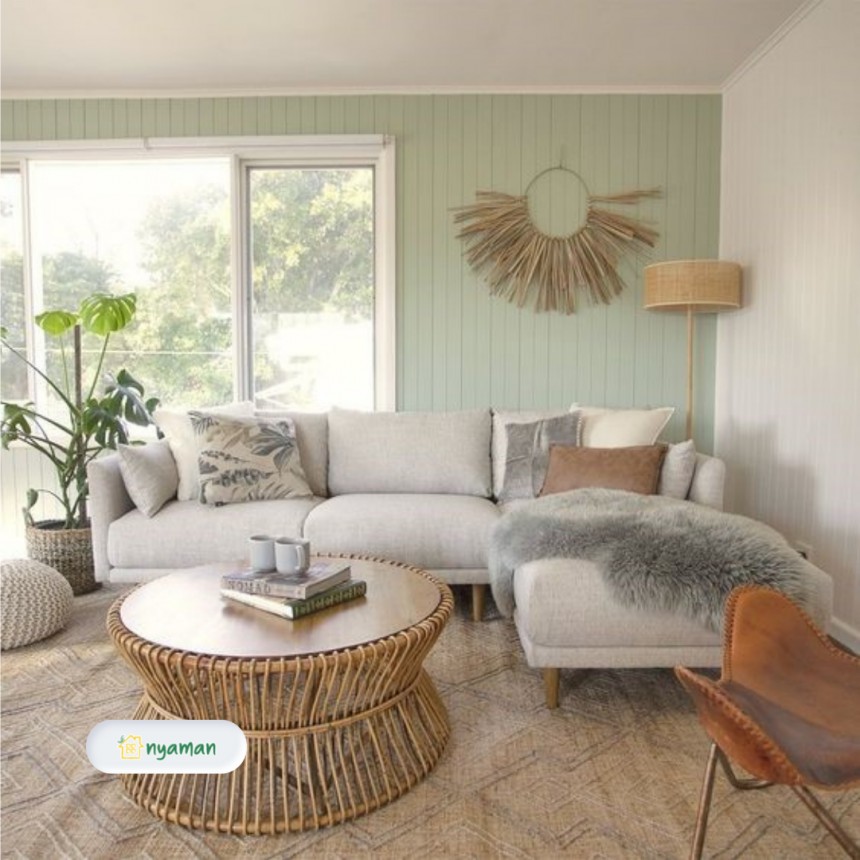 Memaksimalkan sudut ruangan dengan sofa bentuk L