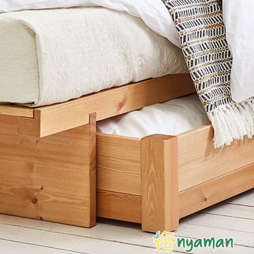 Menyimpan barang dalam ruangan mungil (1/3), Manfaatkan area bawah ranjang untuk menyimpan barang