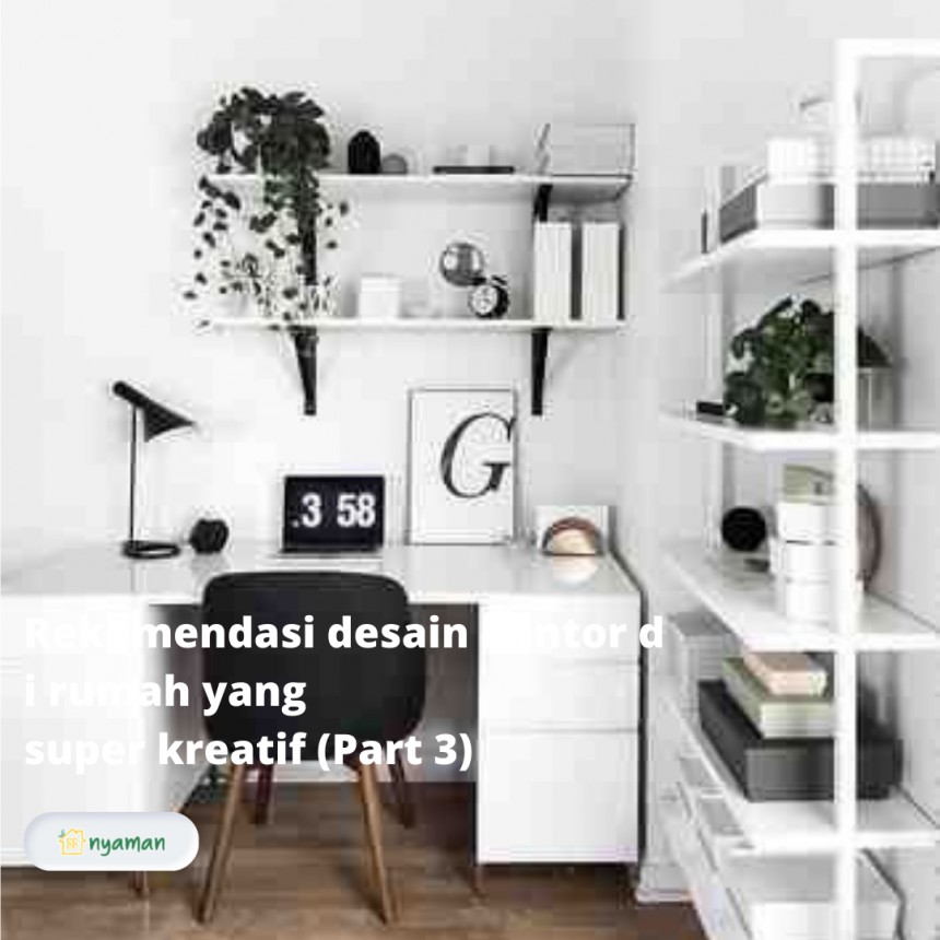 Rekomendasi desain kantor di rumah yang super kreatif, Desain rumah sekaligus kantor bertema monokrom