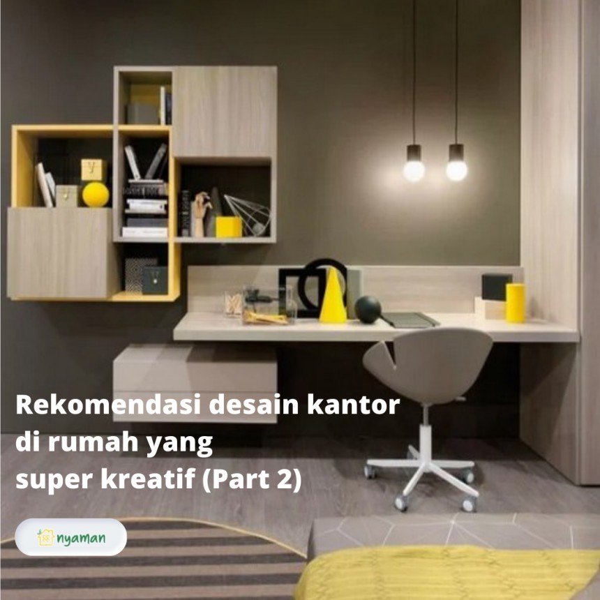 Rekomendasi desain kantor di rumah yang super kreatif, Tema ruangan hitam dan kuning