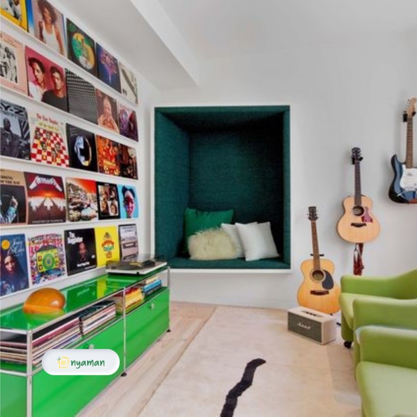 Tips membuat desain ruang musik di rumah yang keren dan nyaman (1/3), Simpan koleksi musik